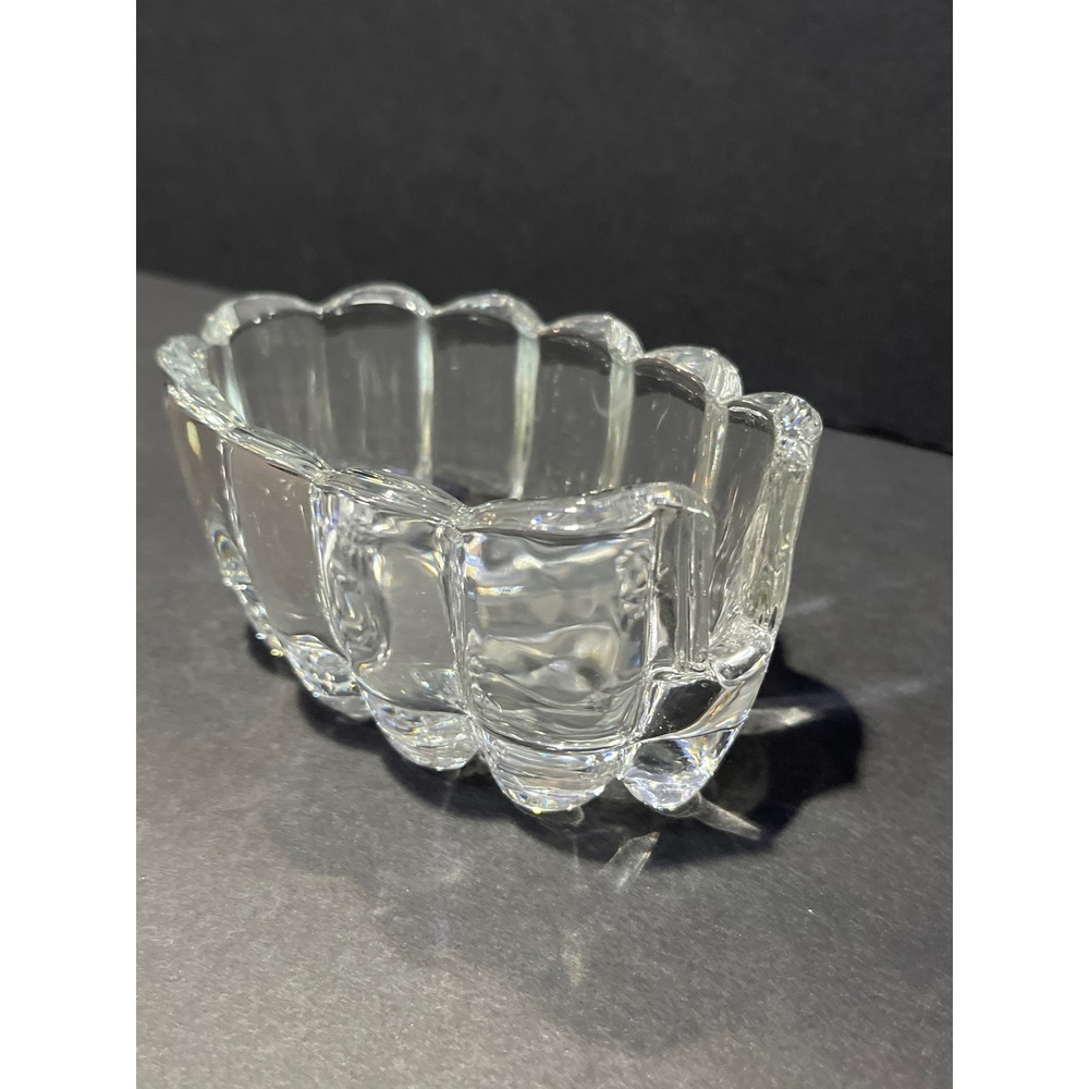 Vintage Princess House Heavy Clear Glass Scalloped utensil holder Dish